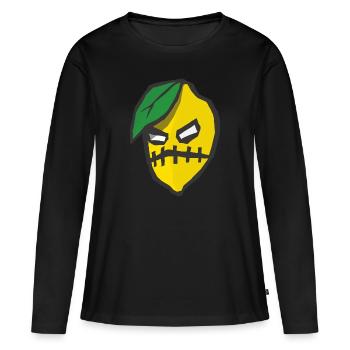 Zitrone - Frauen Premium Bio Langarmshirt - Schwarz - Vorne - Julia (174cm)