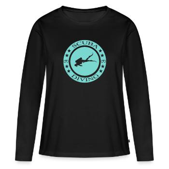 Scuba Diving Diver Underwater Taucher - Frauen Premium Bio Langarmshirt - Schwarz - Vorne - Julia (174cm)