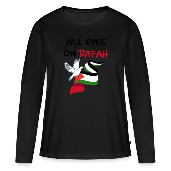Tous les yeux sont rivés sur Rafah Dove of Peace - T-shirt manches longues Premium bio Femme - noir - Devant - Julia (174cm)