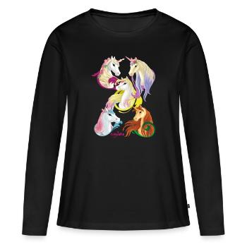 Schleich bayala licornes et chevaux pegas - T-shirt manches longues Premium bio Femme - noir - Devant - Julia (174cm)
