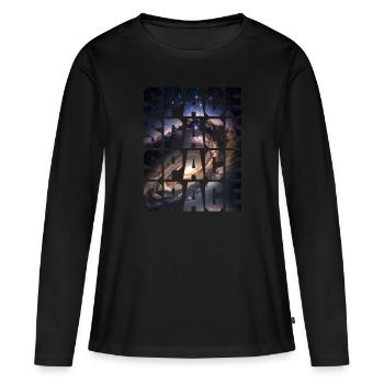 Space Weltall Design mit Milchstraße für Astronaut - Frauen Premium Bio Langarmshirt - Schwarz - Vorne - Julia (174cm)