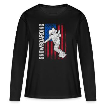 Snowboarder Board Wintersport Winterurlaub - Frauen Premium Bio Langarmshirt - Schwarz - Vorne - Julia (174cm)