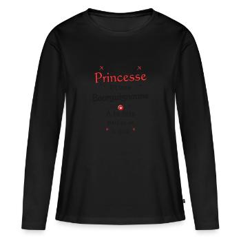 Princesse Bourguignonne - T-shirt manches longues Premium bio Femme - noir - Devant - Julia (174cm)