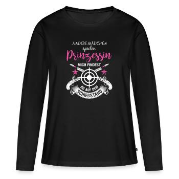 Sportschießen/Schießsport/Schießstand/Mädchen - Frauen Premium Bio Langarmshirt - Schwarz - Vorne - Julia (174cm)