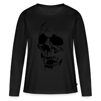 Black Skull Outlaw Streetwear - T-shirt manches longues Premium bio Femme - noir - Devant - Julia (174cm)