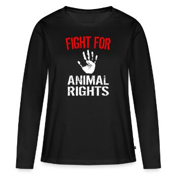 Fight for Animal Rights - Women's Premium Organic Long Sleeve Shirt - black - Front - Julia (174cm)
