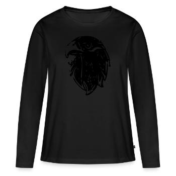Corbeau Odin Tyr Wotan nodois Hugin Munin - T-shirt manches longues Premium bio Femme - noir - Devant - Julia (174cm)
