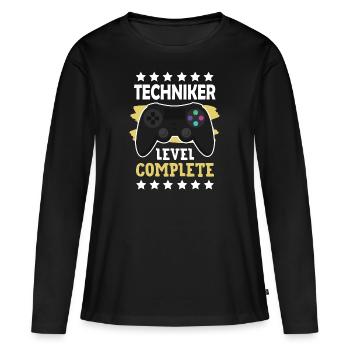 Techniker Level Complete Techniker - Frauen Premium Bio Langarmshirt - Schwarz - Vorne - Julia (174cm)