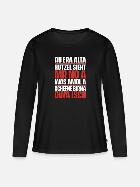 Schwäbischer Dialekt Sprüche Schwaben Sprache - Frauen Premium Bio Langarmshirt - Schwarz
