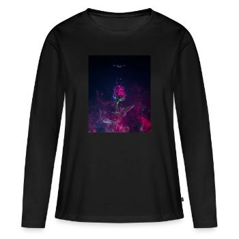 Magic Rose - Women's Premium Organic Long Sleeve Shirt - black - Front - Julia (174cm)