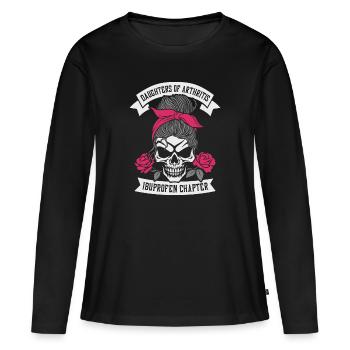 Filles de l’arthrite Ibuprofène Chapter Biker - T-shirt manches longues Premium bio Femme - noir - Devant - Julia (174cm)