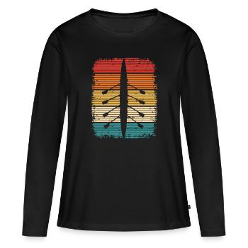 Rowing Boat Rower - Women's Premium Organic Long Sleeve Shirt - black - Front - Julia (174cm)