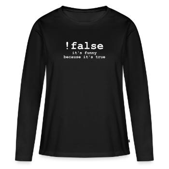 Programmierer Coder Html Coding Lustiges Geschenk - Frauen Premium Bio Langarmshirt - Schwarz - Vorne - Julia (174cm)