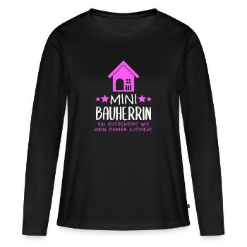 Maître d’ouvrage Chef d’ouvrage Fête de référence Cadeau drôle - T-shirt manches longues Premium bio Femme - noir - Devant - Julia (174cm)