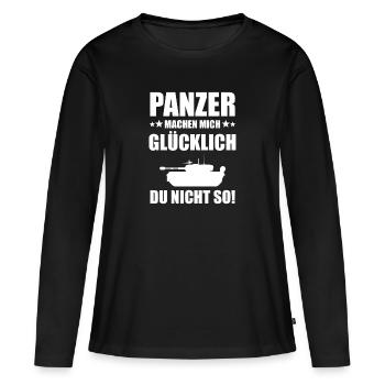 Panzer Panzerfahrer Militär Soldat Geschenkidee - Frauen Premium Bio Langarmshirt - Schwarz - Vorne - Julia (174cm)