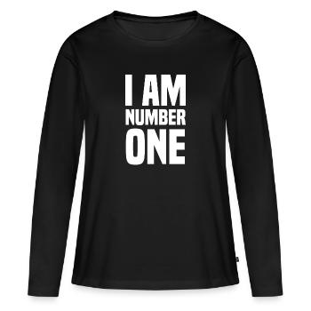 I Am Number One Ich Bin Die Nummer Eins Geschenk - Frauen Premium Bio Langarmshirt - Schwarz - Vorne - Julia (174cm)
