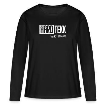Hard Tekk Hardtekk Techno Tekkno Cadeau Rave - T-shirt manches longues Premium bio Femme - noir - Devant - Julia (174cm)