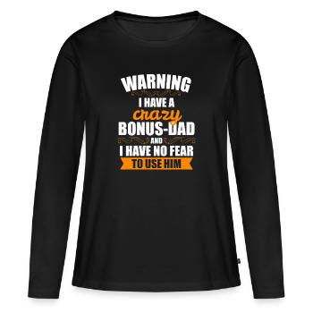 Papa bonus beau-père cadeau drôle papa bonus - T-shirt manches longues Premium bio Femme - noir - Devant - Julia (174cm)