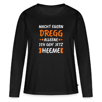 DDR Ossi Ostalgie Geschenk - Frauen Premium Bio Langarmshirt - Schwarz - Vorne - Julia (174cm)