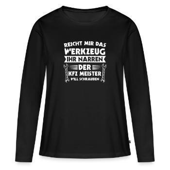 Kfz Meister Kfz-Mechatroniker Geschenk - Frauen Premium Bio Langarmshirt - Schwarz - Vorne - Julia (174cm)