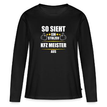 Kfz Meister Kfz-Mechatroniker Geschenk - Frauen Premium Bio Langarmshirt - Schwarz - Vorne - Julia (174cm)