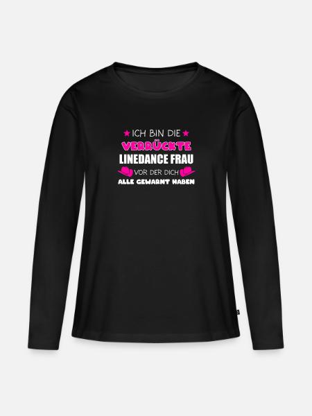 Linedance Frau Western Linedancing Geschenk - Frauen Premium Bio Langarmshirt - Schwarz