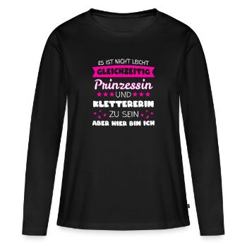 Kletter Klettern Klettern Geschenk - Frauen Premium Bio Langarmshirt - Schwarz - Vorne - Julia (174cm)