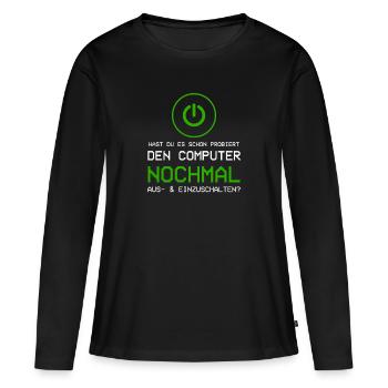 Admin Administrator Computer Humor Geschenk - Frauen Premium Bio Langarmshirt - Schwarz - Vorne - Julia (174cm)