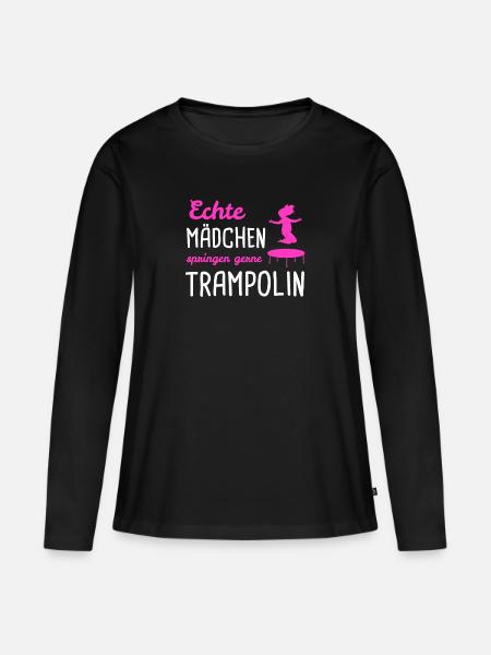 Trampolin Springen Trampolinspringer Geschenk - Frauen Premium Bio Langarmshirt - Schwarz