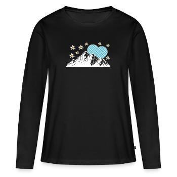 Allgäu Allgäu Bavière montagnes cadeau - T-shirt manches longues Premium bio Femme - noir - Devant - Julia (174cm)