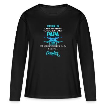 FPV Drohne Papa Racing Drohnen Geschenk - Frauen Premium Bio Langarmshirt - Schwarz - Vorne - Julia (174cm)