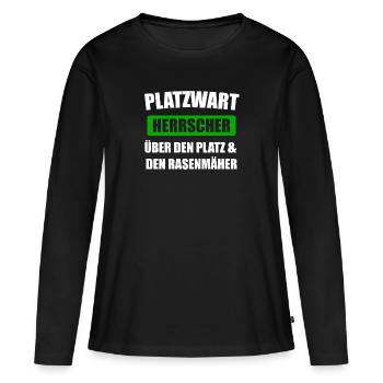 Platzwart Greenkeeper Fußballplatz Geschenk - Frauen Premium Bio Langarmshirt - Schwarz - Vorne - Julia (174cm)