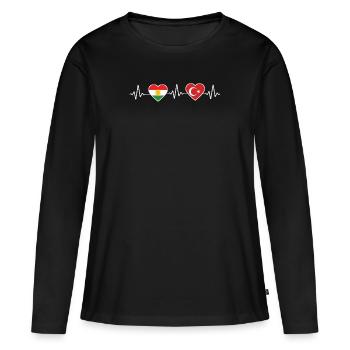 Kurdistan Türkei Kurde Geschenk - Frauen Premium Bio Langarmshirt - Schwarz - Vorne - Julia (174cm)