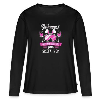 Skihaserl Apres Ski Skihäschen Geschenk - Frauen Premium Bio Langarmshirt - Schwarz - Vorne - Julia (174cm)