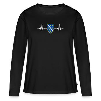 Bosnie Bosnie-Herzégovine - T-shirt manches longues Premium bio Femme - noir - Devant - Julia (174cm)
