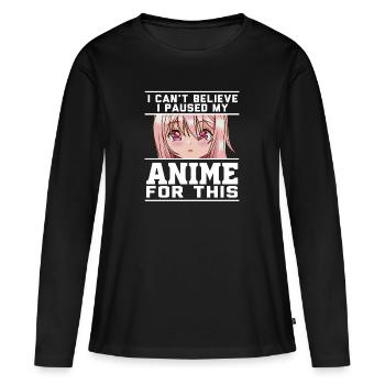 Anime Clothing Otaku Otaku cadeau - T-shirt manches longues Premium bio Femme - noir - Devant - Julia (174cm)