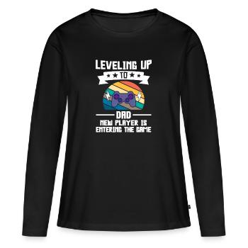 Papa werdender Papa Vater Geschenk - Frauen Premium Bio Langarmshirt - Schwarz - Vorne - Julia (174cm)