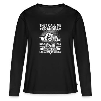 Opa Opa Opa Geschenk - Frauen Premium Bio Langarmshirt - Schwarz - Vorne - Julia (174cm)
