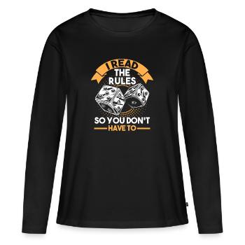 Jeu de société jeux de société jeux de société cadeau - T-shirt manches longues Premium bio Femme - noir - Devant - Julia (174cm)