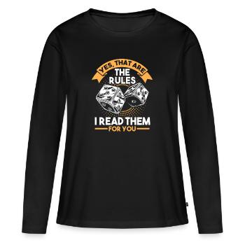 Jeu de société jeux de société jeu de société cadeau - T-shirt manches longues Premium bio Femme - noir - Devant - Julia (174cm)