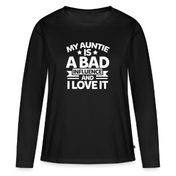 Tante Marraine De tau parrain - T-shirt manches longues Premium bio Femme - noir - Devant - Julia (174cm)