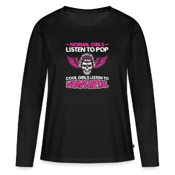 Heavy Metal Fille Heavy Metal Musique F - T-shirt manches longues Premium bio Femme - noir - Devant - Julia (174cm)