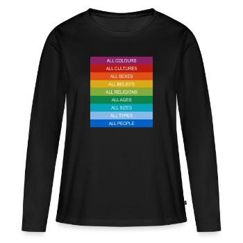 Tolerance Equality Inclusion Tolerance Pride Queer - Women's Premium Organic Long Sleeve Shirt - black - Front - Julia (174cm)