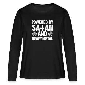 Heavy Metal Le satanisme - T-shirt manches longues Premium bio Femme - noir - Devant - Julia (174cm)