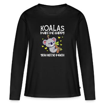 Koala Koala Koalas cadeau - T-shirt manches longues Premium bio Femme - noir - Devant - Julia (174cm)