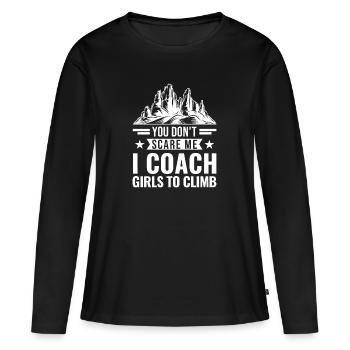 Climbing Coach Girls Climbing Coach cadeau - T-shirt manches longues Premium bio Femme - noir - Devant - Julia (174cm)