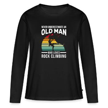 Climbing Old Man Climbing Old Man Gift - Women's Premium Organic Long Sleeve Shirt - black - Front - Julia (174cm)