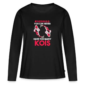 Kois Koi Koi poisson cadeau - T-shirt manches longues Premium bio Femme - noir - Devant - Julia (174cm)