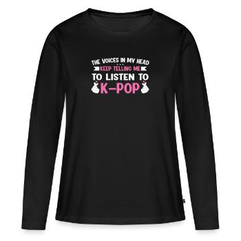 K-Pop K-Pop cadeau - T-shirt manches longues Premium bio Femme - noir - Devant - Julia (174cm)