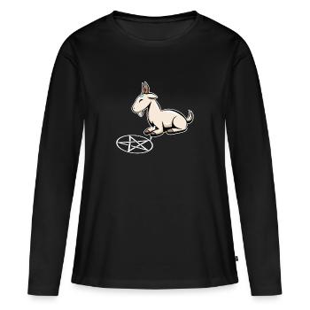 Caprin Pentagramme Goth Goat Goth Cadeau - T-shirt manches longues Premium bio Femme - noir - Devant - Julia (174cm)